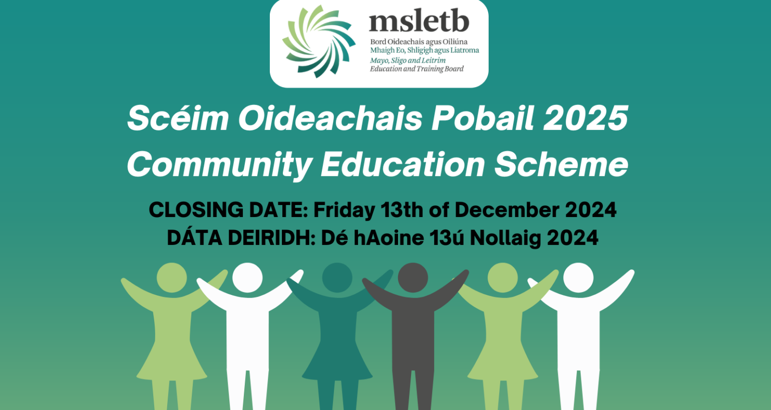 Community Education Scheme 2025/ Scéim Oideachais Pobal 2025