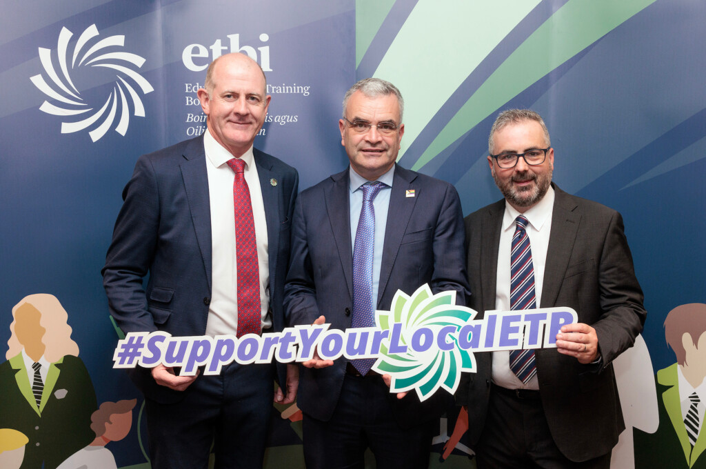 MSLETB Chief Executive Tom Grady, Minister Dara Calleary, TD and MSLETB Director of Further Education and Training, Peter Egan